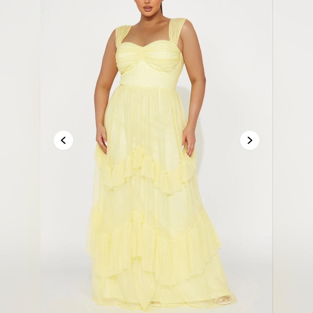 Elegant Yellow Evening Gown - Size 3x